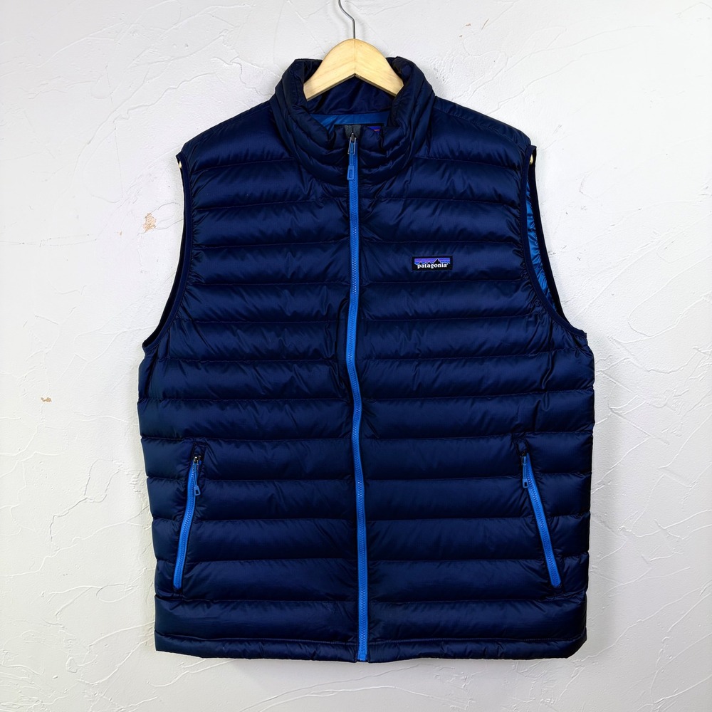 Patagonia Down Sweater Vest Mens XL Navy Blue Puffer Gorpcore Outdoor